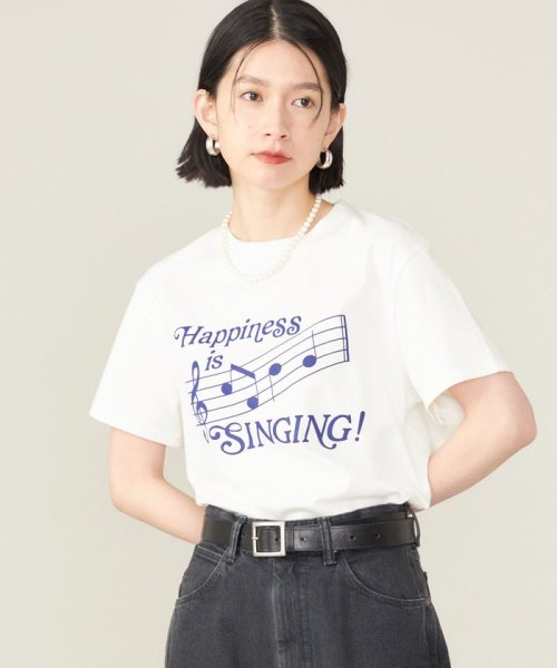 SHIPS WOMEN(シップス　ウィメン)/《予約》SHIPS NINE CASE:〈洗濯機可能〉SINGING TEE ◆/オフホワイト