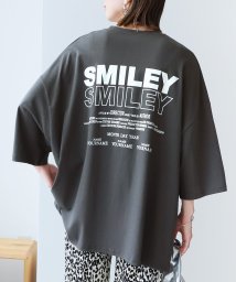 reca(レカ)/七分袖オーバーサイズロゴTシャツ(240206)/チャコールグレー