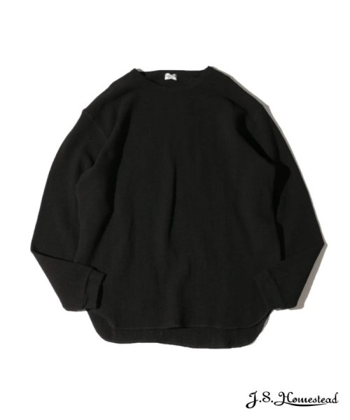 J.S Homestead(ジャーナルスタンダード　ホームステッド)/【J.S.Homestead】LENO MESH FABRIC L/S TEE/ブラック