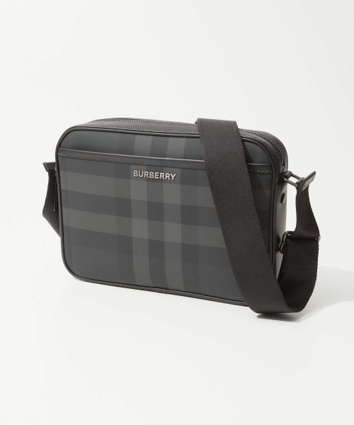 BURBERRY(バーバリー)/バーバリー BURBERRY 8068588 ショルダーバッグ ML MUSWELL BRT メンズ バッグ クロスボディ チェック柄 斜め掛け プレゼント ギ/チャコールグレー