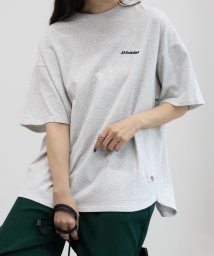 MAC HOUSE(women)(マックハウス（レディース）)/Dickies ディッキーズ バック刺繍チュニック半袖Tシャツ 4282－9936/ライトグレー