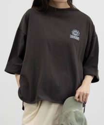 MAC HOUSE(women)(マックハウス（レディース）)/Dickies ディッキーズ ワンポイント刺繍ロールアップTシャツ 4282－9932/グレー