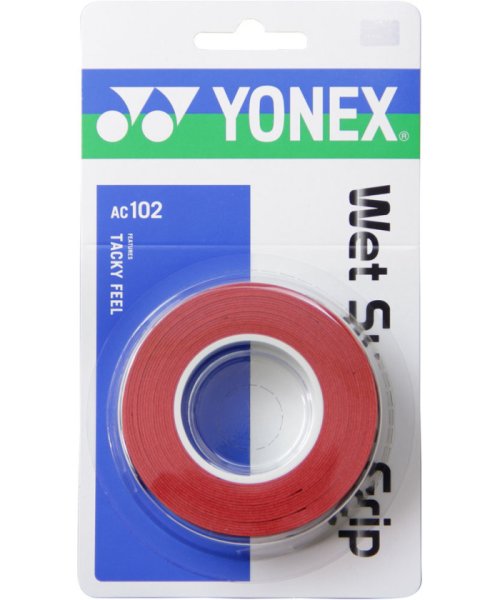 Yonex(ヨネックス)/Yonex ヨネックス テニス ウェットスーパーグリップ 3本入 グリップテープ ぐりっぷ /レッド