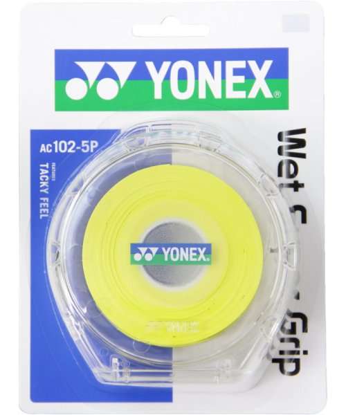 Yonex(ヨネックス)/Yonex ヨネックス テニス ウェットスーパーグリップ5本パック 5本入 グリップテープ /イエロー
