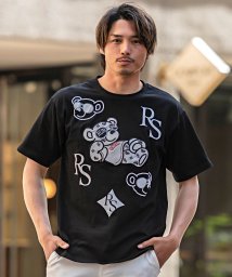 SB Select(エスビーセレクト)/RUMSODA PT×PUアップリケ刺繍セミBIG半袖クルーTシャツ/ブラック