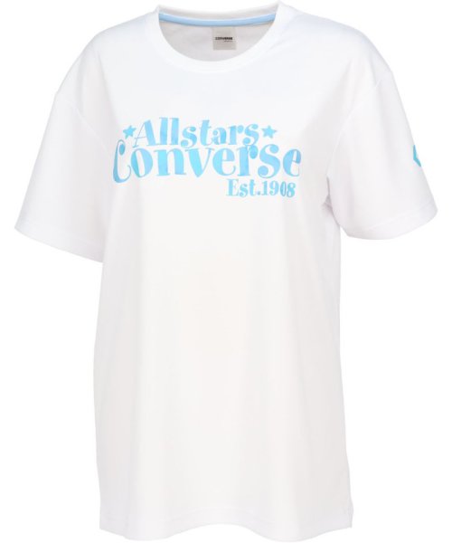 CONVERSE(コンバース)/CONVERSE コンバース バスケット ガールズプリントTシャツ 半袖 吸汗速乾 女の子 バス/ホワイト