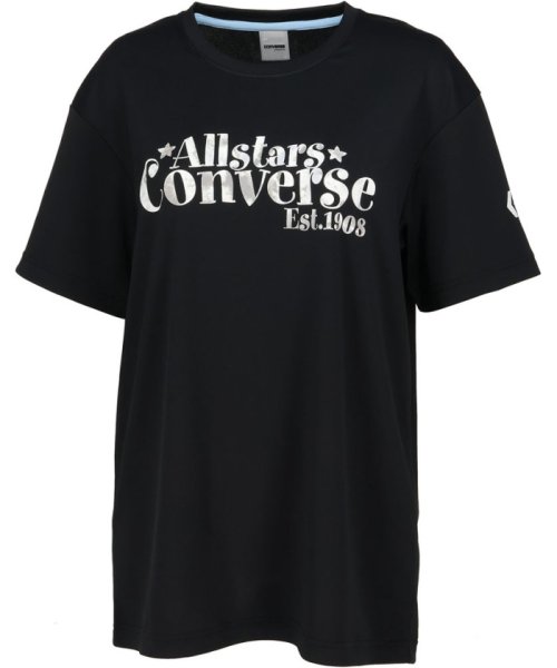 CONVERSE(コンバース)/CONVERSE コンバース バスケット ガールズプリントTシャツ 半袖 吸汗速乾 女の子 バス/ブラック