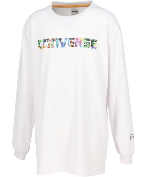 CONVERSE(CONVERSE)/CONVERSE コンバース バスケット JRプリントロングスリーブシャツ Tシャツ 長袖 ロンT/ホワイト