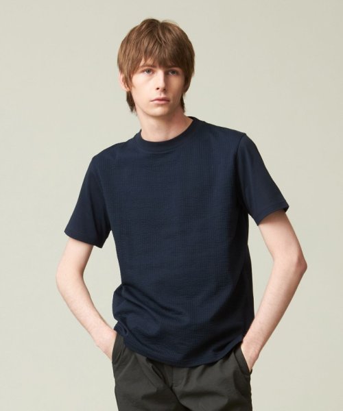 J.PRESS MENS(J．プレス　メンズ)/【ビジネス対応】【吸湿速乾】【J.PRESS PREMIUM JERSEY】 シアサッカー Tシャツ/ネイビー系