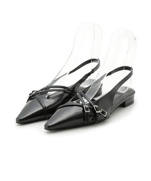 アシメストラップスリングミュール 予めご了承ください