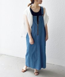 SHIPS any WOMEN(シップス　エニィ　ウィメン)/《予約》SHIPS any:〈洗濯機可能〉フロントジップ ジャンパー スカート［SHIPS any DENIM］/ブルー