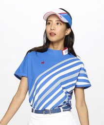 le coq sportif GOLF (ルコックスポルティフ（ゴルフ）)/【ワイドフィット】ボーダーモックネックシャツ/ブルー