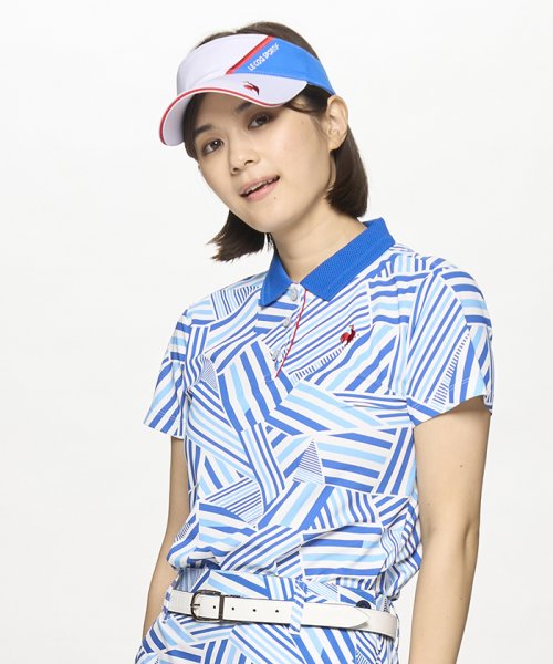 le coq sportif GOLF (ルコックスポルティフ（ゴルフ）)/【ストレッチフォーサー】フレンチボーダー半袖シャツ/ブルー