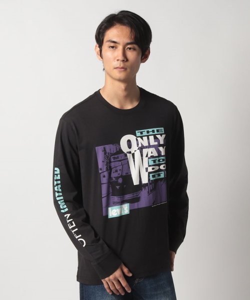 LEVI’S OUTLET(リーバイスアウトレット)/RELAXED LS GRAPHIC TEE TBD14/ブラック