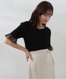 PROPORTION BODY DRESSING(プロポーション　ボディドレッシング)/シアーデザインスリーブニット WEB限定カラー：イエロー/ブラック