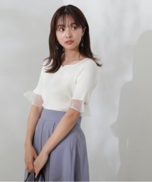 PROPORTION BODY DRESSING(プロポーション　ボディドレッシング)/シアーデザインスリーブニット WEB限定カラー：イエロー/エクリュ1