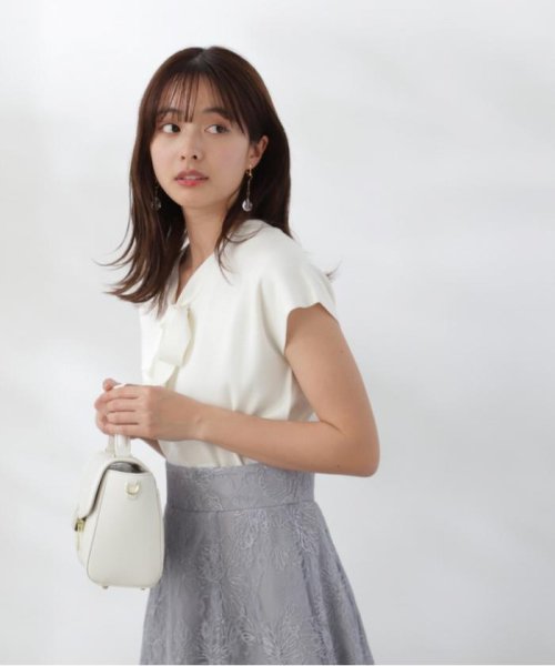 PROPORTION BODY DRESSING(プロポーション　ボディドレッシング)/リボンボウタイフレンチニット WEB限定カラー：ピンク/エクリュ1