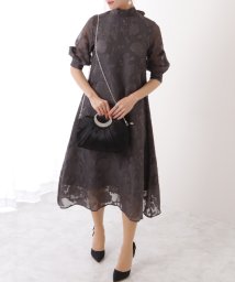 Lace Ladies/バックリボン 総レース プチハイネック Aライン ワンピース/506033024