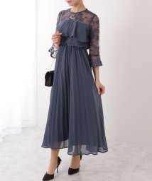 Lace Ladies/ボタニカルレース ベルスリーブ 5分袖 ロング ワンピース/506033027