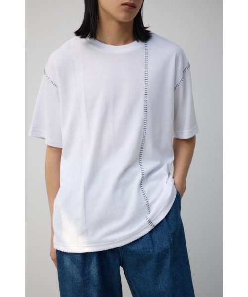 AZUL by moussy(アズールバイマウジー)/ブランケットステッチデザイントップス/WHT