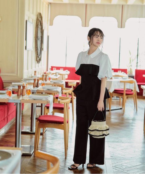 ベアペプラムパンツセットアップ 