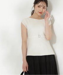 PROPORTION BODY DRESSING(プロポーション　ボディドレッシング)/ベルト付きペプラムニット/ホワイト