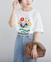 NICE CLAUP OUTLET/お花サガラ刺繍Tシャツ/506034533