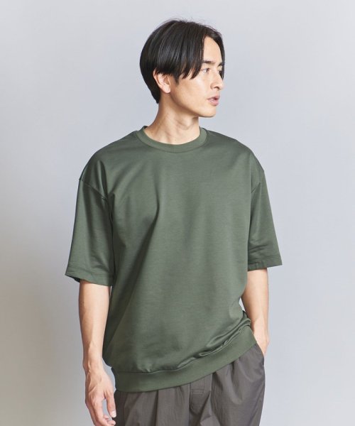 BEAUTY&YOUTH UNITED ARROWS(ビューティーアンドユース　ユナイテッドアローズ)/カネマサメリヤス メローコットン スウェット Ｔシャツ －MADE IN JAPAN－/OLIVE