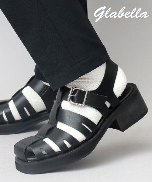 glabella(グラベラ)/glabella グラベラ サンダル メンズ 靴 カメサンダル グルカサンダル 黒 ブラック/ブラック