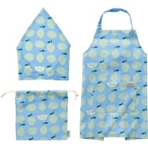 BACKYARD FAMILY(バックヤードファミリー)/habituel キッズエプロン 三角巾 巾着付き/ブルー