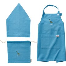 BACKYARD FAMILY(バックヤードファミリー)/habituel キッズエプロン 三角巾 巾着付き/ライトブルー