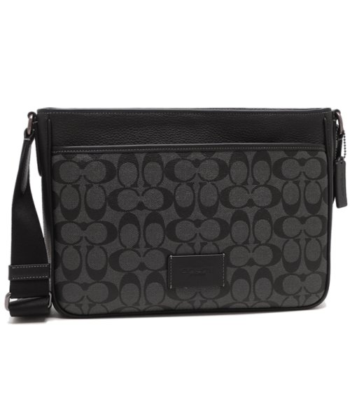 コーチ アウトレット ショルダーバッグ シグネチャー ブラック グレー  