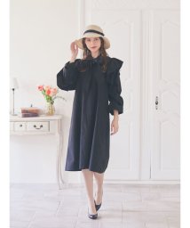 Maison de FLEUR Petite Robe(メゾンドフルール　プチローブ)/ラッフルボウタイワンピース/ブラック