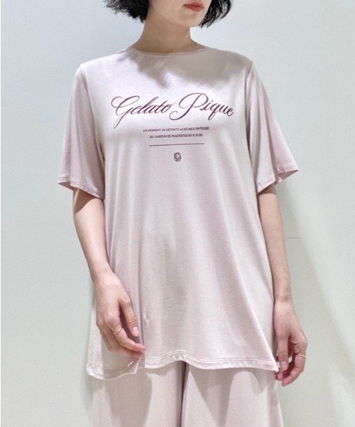 gelato pique(gelato pique)/レーヨンロゴTシャツ/PNK