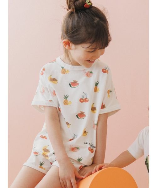 gelato pique Kids＆Baby(gelato pique Kids＆Baby)/【接触冷感】【KIDS】フルーツアニマル柄Tシャツ/OWHT