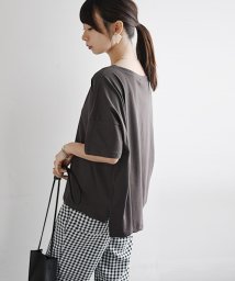 and it_/もちもちストレッチビッグシルエットカットソー Tシャツ カットソー レディース 春夏 半袖  トップス  もちもち ストレッチ 伸縮性 ボーダー シンプル 無地/502314577