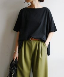 and it_/もちもちストレッチビッグシルエットカットソー Tシャツ カットソー レディース 春夏 半袖  トップス  もちもち ストレッチ 伸縮性 ボーダー シンプル 無地/502314577