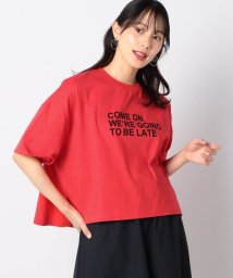 Grand PARK(グランドパーク)/サステナブルコットンショート丈ワイドTシャツ/01レッド