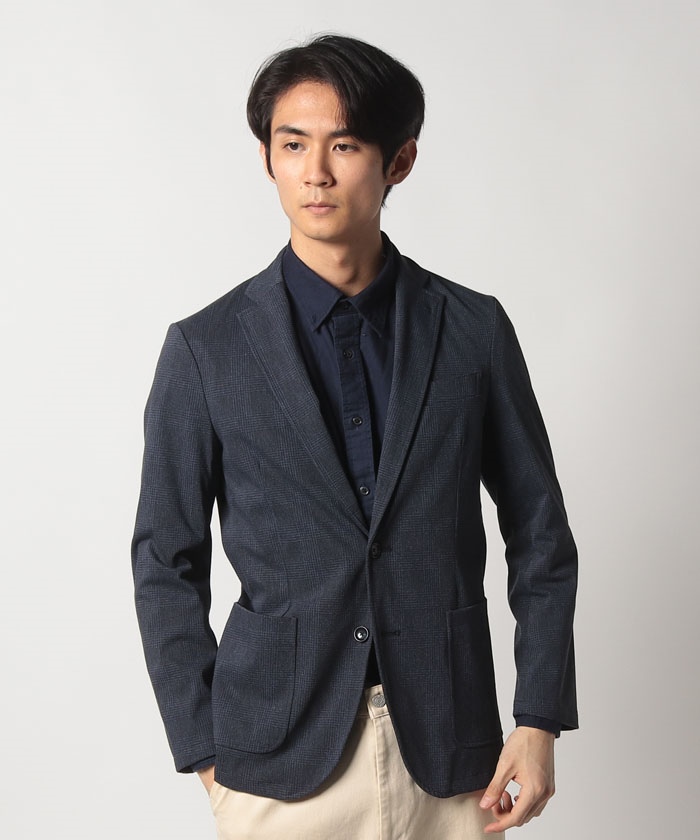セール】#デニスラTAILOREDJACKET NAVYグレンチェック(505942877 