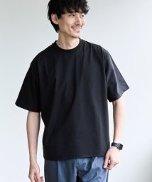 coen(coen)/【RONEL】ワイドクルーネックTシャツ/BLACK