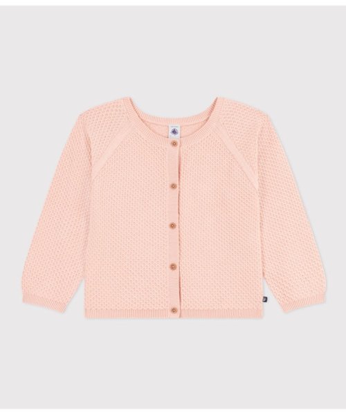 PETIT BATEAU(プチバトー)/コットンニットカーディガン/ライトピンク