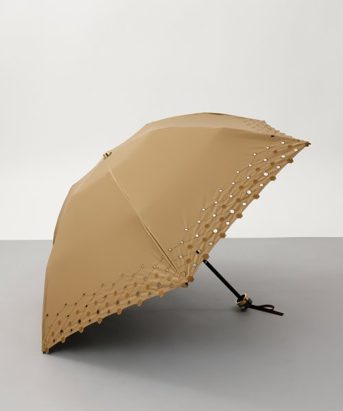 Beaurance LX(ビューランス)/Beaurance （ビューランス）ボーラー刺繍 晴雨兼用折り畳みミニ傘/キャメル