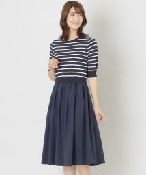 TO BE CHIC/レーヨンナイロンニットドッキング ワンピース/506030705