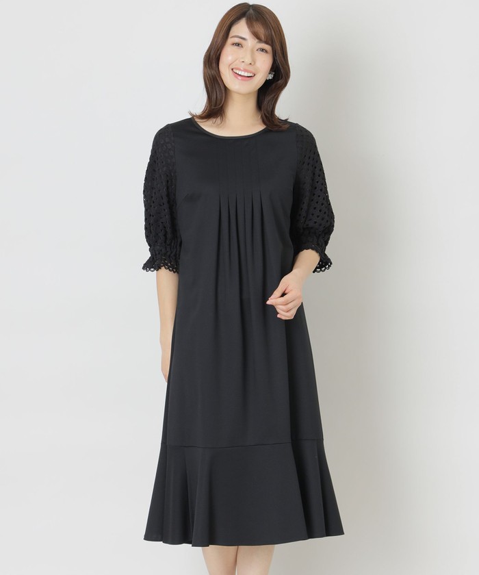 TO BE CHICワンピース トゥービーシック TO BE CHIC ニットワンピース ビジュー衿付き