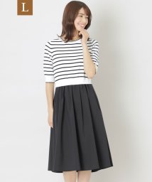 TO BE CHIC(L SIZE)/【L】レーヨンナイロンニットドッキング ワンピース/506030718