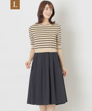 TO BE CHIC(L SIZE)/【L】レーヨンナイロンニットドッキング ワンピース/506030718
