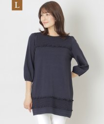 TO BE CHIC(L SIZE)(トゥービーシック Lサイズ)/【L】レーヨンナイロン ニットチュニック/ネイビー