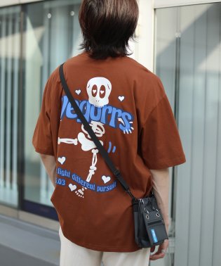 HOOK/【HOOK】個性派スケルトンバックプリント半袖ビッグTシャツ/506047672