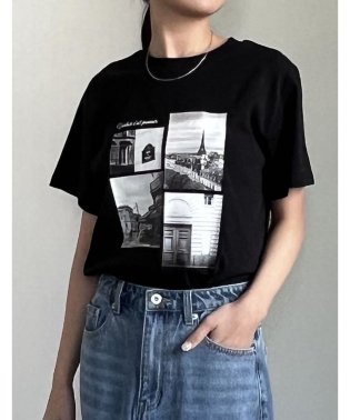 Re:EDIT/[2024SS COLLECTION]モノトーンプリントTシャツ/506051739
