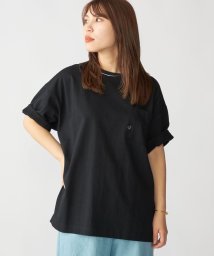 SHIPS MEN(シップス　メン)/*SHIPS:〈汗染み防止加工〉ワンポイント ロゴ ビッグシルエット ヘビーウェイト Tシャツ/ブラック